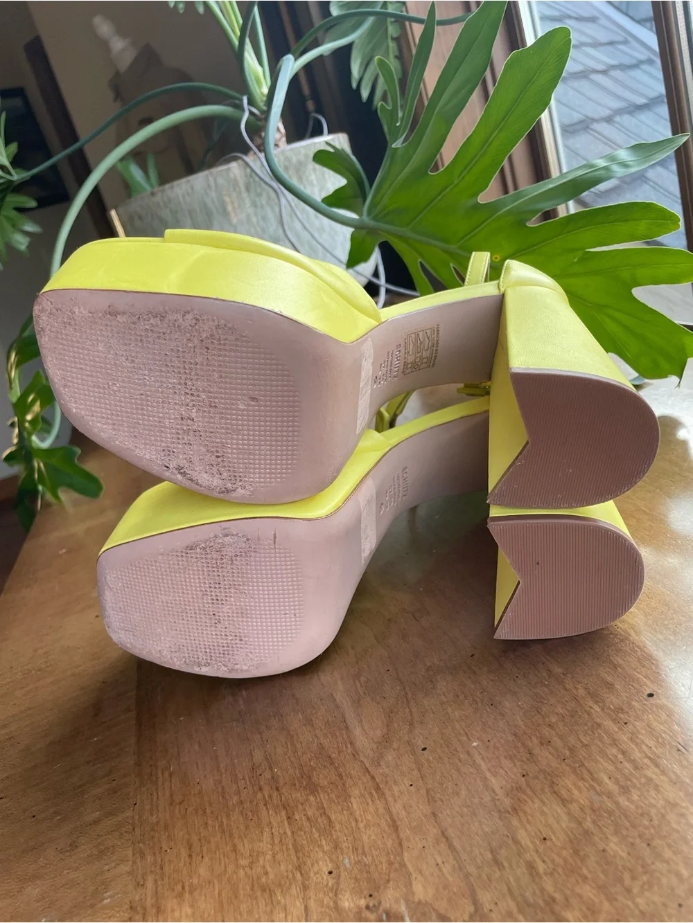SCHUTZ Lenne Yellow Leather Platform Ankle-Strap Open Toe Heeled Sandals EU 39